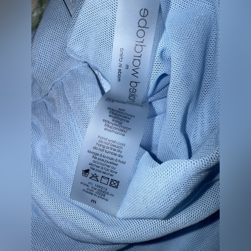Naked Wardrobe Drapey Blue Mesh Maxi Cocktail Dress Size Medium - Picture 11 of 11